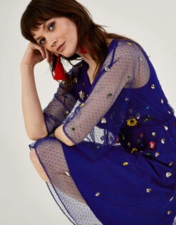 MONSOON Stephanie Embellished Dress Blue 8 MONSOON Stephanie Embellished Dress Blue -Amour Fashion 22 54286632 2