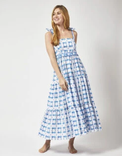 DEEBA Willa Print Tiered Dress White -Amour Fashion 22 54295413 3