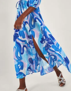 MONSOON Swirl Print Maxi Dress Blue -Amour Fashion 22 54314102 2
