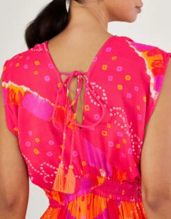 MONSOON Bandhani Contrast Print Midi Dress In LENZING™ ECOVERO™ Red 8 MONSOON Bandhani Contrast Print Midi Dress In LENZING™ ECOVERO™ Red -Amour Fashion 22 54316009 2