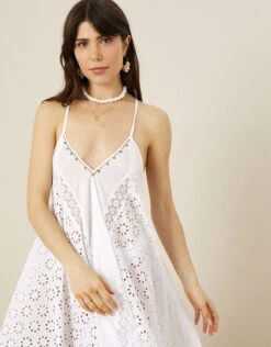 MONSOON Miquel Broderie Hanky Hem Dress White -Amour Fashion 23 14228513 3