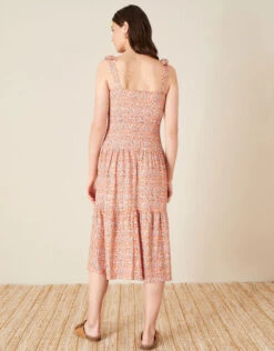 MONSOON Ruffle Neck Printed Jersey Dress Orange 8 MONSOON Ruffle Neck Printed Jersey Dress Orange -Amour Fashion 23 14578363 3