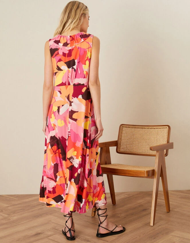MONSOON Abstract Floral Jersey Maxi Dress Orange 5 MONSOON Abstract Floral Jersey Maxi Dress Orange - Image 3