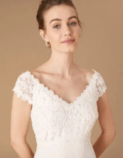 MONSOON Sloane Lace Bodice Bardot Bridal Dress Ivory -Amour Fashion 23 14998846 3