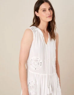 MONSOON Mirrorwork Dress In LENZING™ ECOVERO™ White -Amour Fashion 23 24004713 3