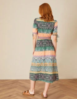 MONSOON Contrast Belt Midi Dress Green -Amour Fashion 23 24220107 3