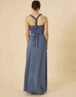 MONSOON Tracy Twist Me Tie Me Maxi Dress Blue -Amour Fashion 23 24288102 3