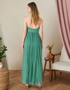 MONSOON Amy Halter Neck Maxi Dress Green -Amour Fashion 23 24299827 3