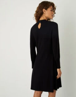 MONSOON Twist Front Long Sleeve Dress Black -Amour Fashion 23 24376501 3