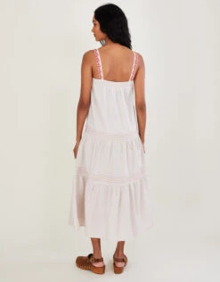 MONSOON Wide Strap Paisley Embroidered Motif Dress Ivory -Amour Fashion 23 34076846 3