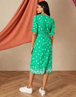 MONSOON All-Over Ditsy Jersey Dress Green -Amour Fashion 23 34151907 3