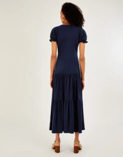 MONSOON Embellished Jersey Dress With Sustainable Cotton Blue -Amour Fashion 23 34154261 3