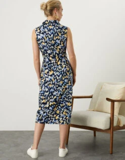 MONSOON Zig Zag Button Down Dress Blue -Amour Fashion 23 34157702 3