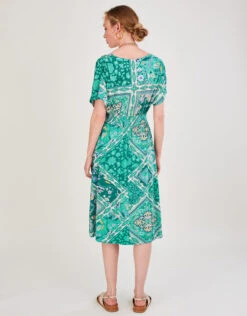 MONSOON Scarf Print Wrap Jersey Dress Green -Amour Fashion 23 34158307 3