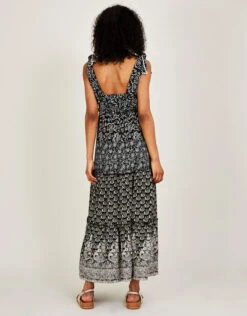 MONSOON Stitch Detail Jersey Maxi Dress In Sustainable Cotton Black -Amour Fashion 23 34158901 3