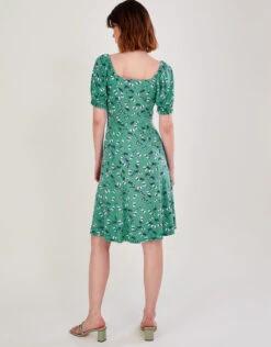 MONSOON Lace Trim Jersey Short Dress Green -Amour Fashion 23 34160107 3