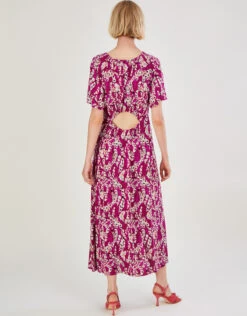 MONSOON Strappy Feather Jersey Maxi Dress Pink -Amour Fashion 23 34165010 3