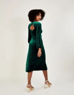 MONSOON Lizzy Star Devore Midi Dress Teal -Amour Fashion 23 34170679 3