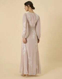 MONSOON Sammie Embroidered Maxi Dress In Recycled Polyester Nude -Amour Fashion 23 34313063 3