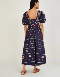 MONSOON Ola Embroidered Midi Dress In Sustainable Cotton Blue -Amour Fashion 23 34318861 3