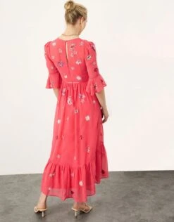 MONSOON Aimee Embellished Wrap Dress In Recycled Polyester Orange -Amour Fashion 23 34320886 3