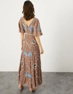 MONSOON Blakely Embellished Maxi Dress With Recycled Polyester Pink -Amour Fashion 23 34321921 3