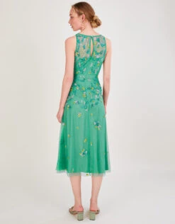 MONSOON Amanda Embellished Midi Dress In Recycled Polyester Green -Amour Fashion 23 34326407 3