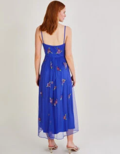 MONSOON Emma Embellished Midi Dress In Recycled Polyester Blue -Amour Fashion 23 34326502 3