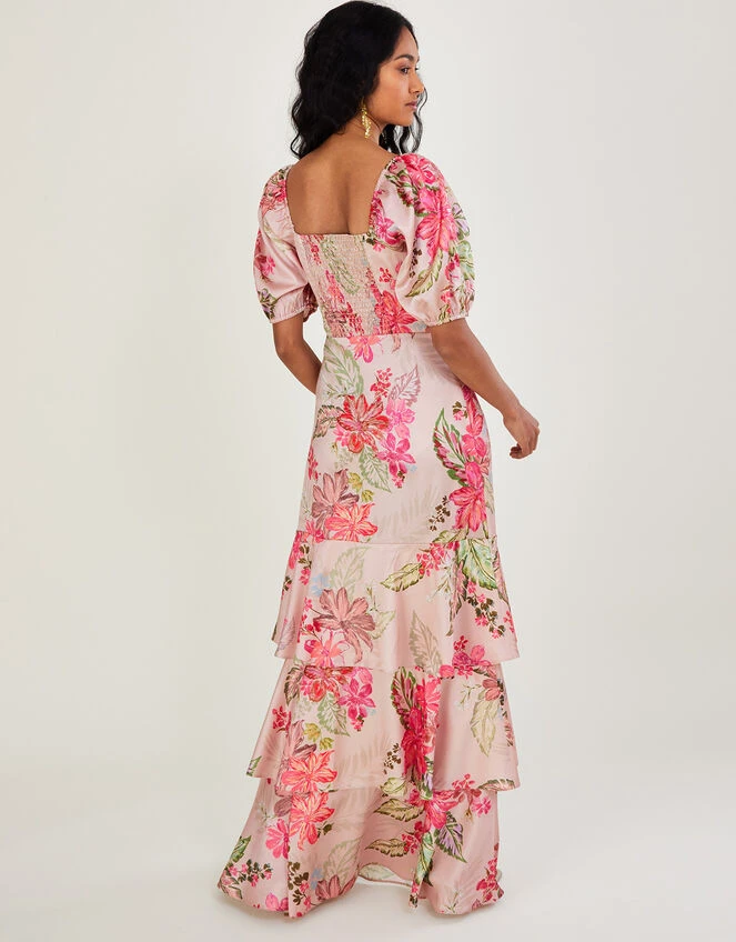 MONSOON Daisy Print Tiered Maxi Dress Natural 6 MONSOON Daisy Print Tiered Maxi Dress Natural - Image 4