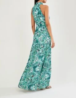 MONSOON Arlo Halter Print Maxi Dress Green -Amour Fashion 23 34340407 3