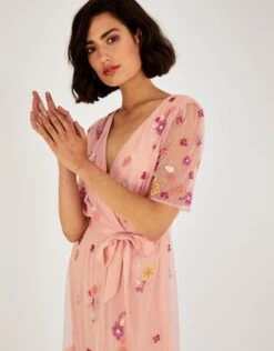 MONSOON Lacey Embellished Midi Dress Orange -Amour Fashion 23 34340786 2