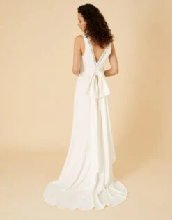 MONSOON Annie Bow Back Bridal Maxi Dress Ivory -Amour Fashion 23 34411346 3