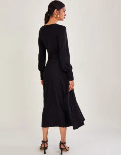 MONSOON V-Neck Midi Dress With LENZING™ ECOVERO™ Black -Amour Fashion 23 34631601 3
