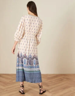 MONSOON Claudia Tie Waist Print Dress In LENZING™ ECOVERO™ Pink -Amour Fashion 23 34713210 3