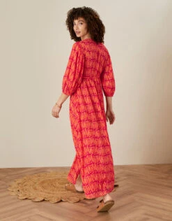 MONSOON Benita Maxi Dress In Organic Cotton Pink -Amour Fashion 23 34715610 3