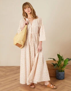 MONSOON Leni Animal Print Maxi Dress Natural -Amour Fashion 23 34715862 1