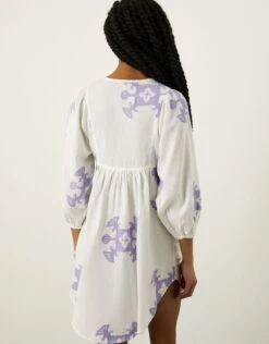 MONSOON Premium Embroidered Smock Dress With Sustainable Cotton White -Amour Fashion 23 34734513 3