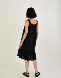 MONSOON Crochet Trim Midi Dress In Sustainable Cotton Black -Amour Fashion 23 34737001 3