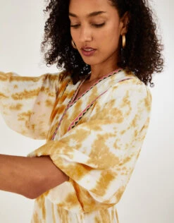 MONSOON Tie Dye Printed Kaftan Dress Yellow -Amour Fashion 23 34738765 3
