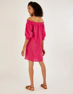 MONSOON Schiffli Off-Shoulder Dress Pink -Amour Fashion 23 34739310 3