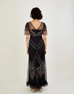 MONSOON Elle Embroidered Maxi Dress Black -Amour Fashion 23 44118201 3