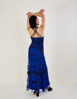 MONSOON Rosa Sequin Maxi Dress In Recycled Polyester Blue -Amour Fashion 23 44119432 3