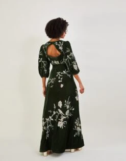 MONSOON Stephanie Velvet Maxi Dress Green -Amour Fashion 23 44121107 3