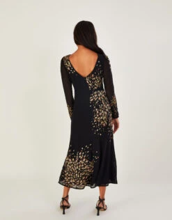 MONSOON Wendy Embroidered Midi Dress In Recycled Polyester Black -Amour Fashion 23 44123201 3