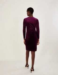 MONSOON Cece Velvet Shift Dress With Recycled Polyester Red -Amour Fashion 23 45078409 3