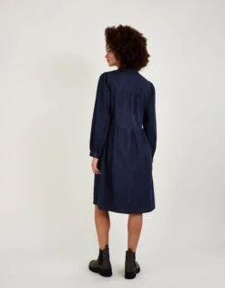 MONSOON Nautical Denim Knee Length Dress In Sustainable Cotton Blue -Amour Fashion 23 54002939 3
