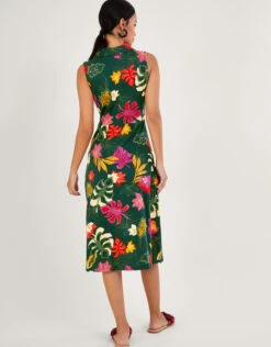 MONSOON Lorena Floral Print Collar Dress Green -Amour Fashion 23 54072107 3