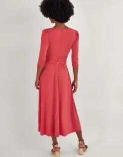 MONSOON Jersey Wrap Front V-Neck Dress With Recycled Polyester Pink -Amour Fashion 23 54072510 3