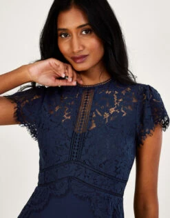 MONSOON Louise Lace Midi Dress Blue -Amour Fashion 23 54076061 3
