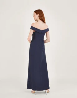 MONSOON Beatrice Crepe Bardot Maxi Dress Blue -Amour Fashion 23 54076161 3